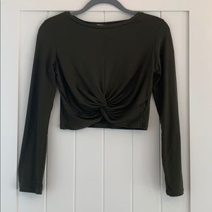 Twisted Front Long Sleeve Crop Top